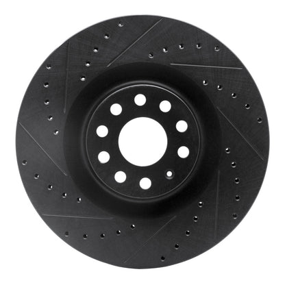 R1 Concepts R1 06-13 Audi S3 (Mexico) Front Left Drilled & Slotted Black Brake Rotor