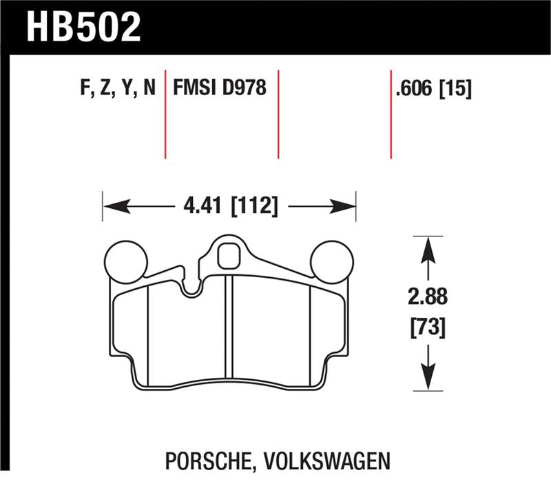 Hawk Performance Hawk Porsche / Volkswagen Performance Ceramic Street Rear Brake Pads