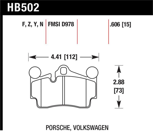 Hawk Performance Hawk Porsche / Volkswagen Performance Ceramic Street Rear Brake Pads