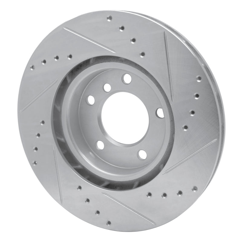 R1 Concepts R1 95-02 BMW Z3 Right Front Drilled & Slotted Silver Brake Rotor