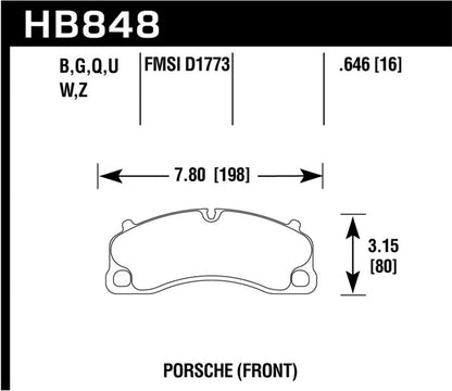 Hawk Performance Hawk 14-19 Porsche 911 GT3/GT3 RS / 2016 Porsche Cayman GT4 PC Street Front Brake Pads