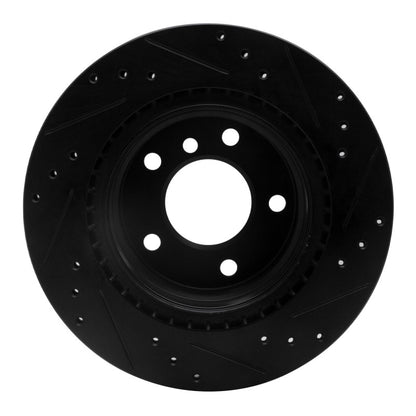 R1 Concepts R1 08-13 BMW 128I Rear Left Drilled & Slotted Black Brake Rotor