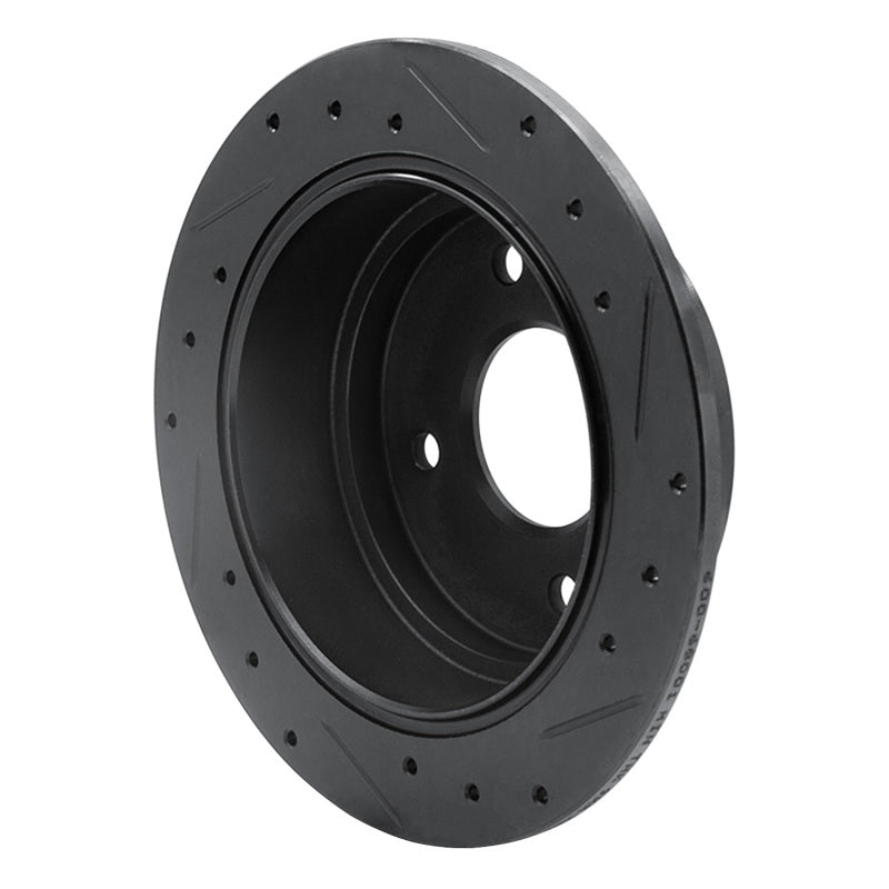 R1 Concepts R1 90-92 Infiniti M30 Rear Left Drilled & Slotted Black Brake Rotor