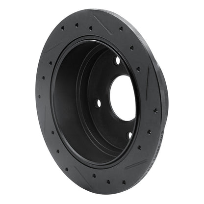 R1 Concepts R1 90-92 Infiniti M30 Rear Left Drilled & Slotted Black Brake Rotor
