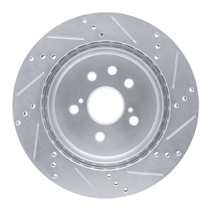 R1 Concepts R1 06-20 Lexus GS200T Rear Left Drilled & Slotted Silver Brake Rotor