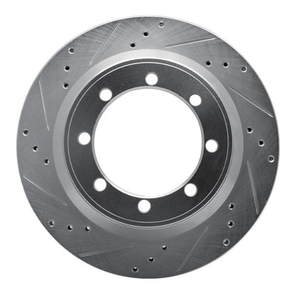 R1 Concepts R1 99-04 Ford F-350 Super Duty 4WD Rear Left Drilled & Slotted Silver Brake Rotor