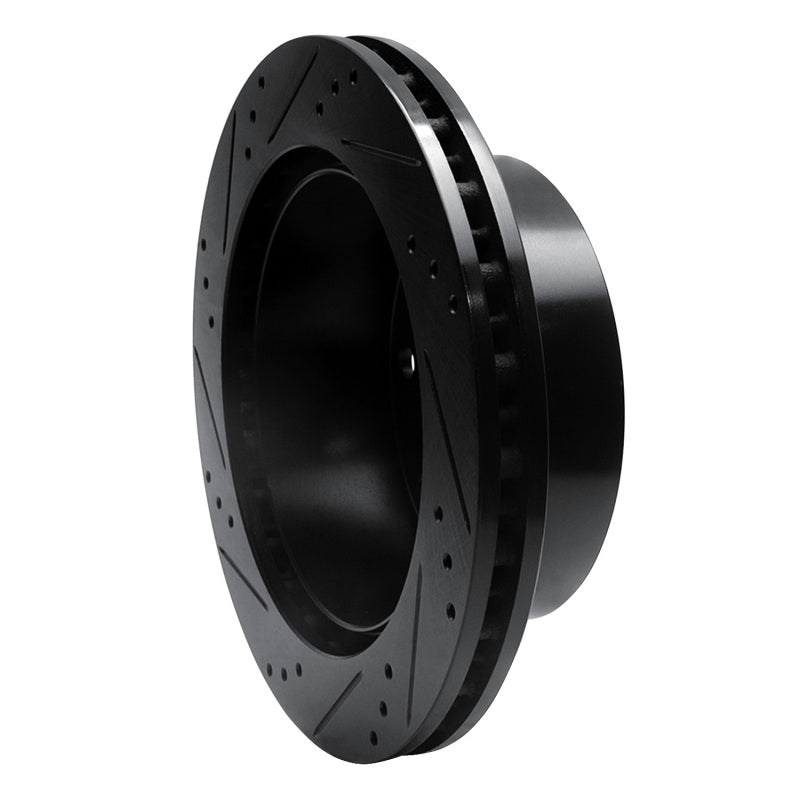 R1 Concepts R1 99-05 Ford F-350 Super Duty 2WD Rear Right Drilled & Slotted Black Brake Rotor