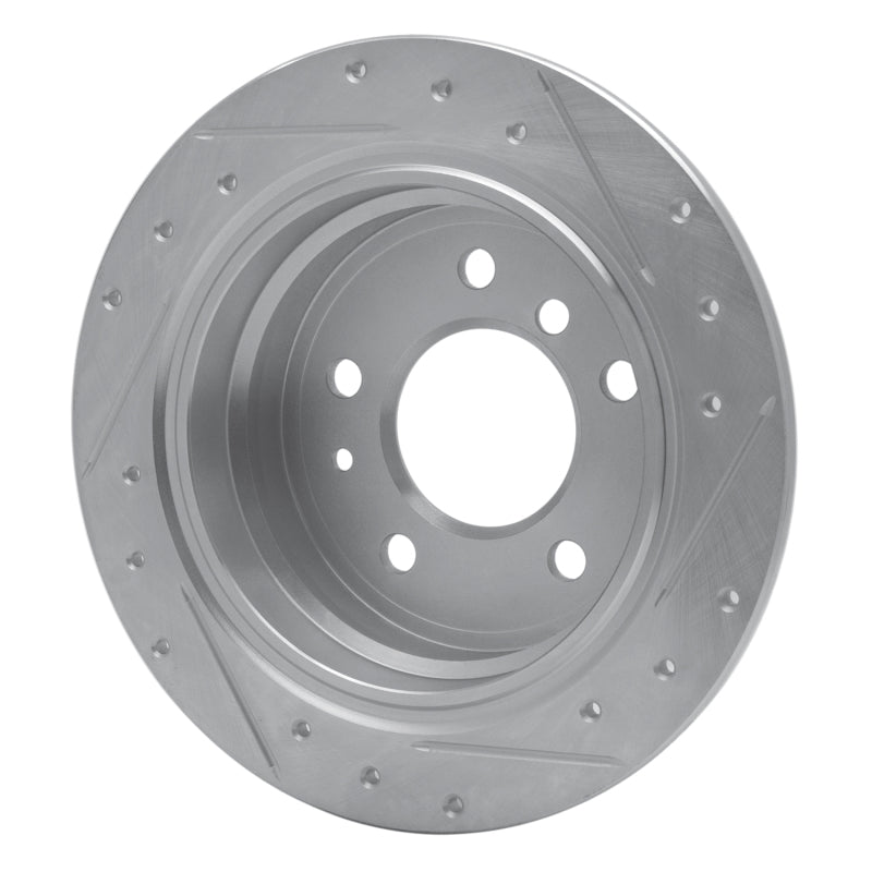 R1 Concepts R1 81-86 BMW 733I Rear Left Drilled & Slotted Silver Brake Rotor