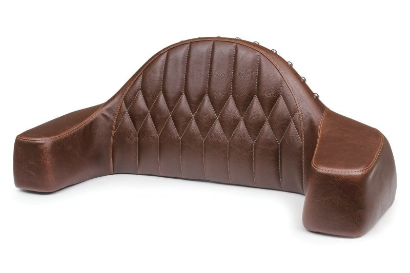 Mustang Motorcycle Mustang 14-21 Indian Chieftain,Chief,Dk Horse,Roadmaster,Vint Pass Backrest w/Diam Stitch - Brown