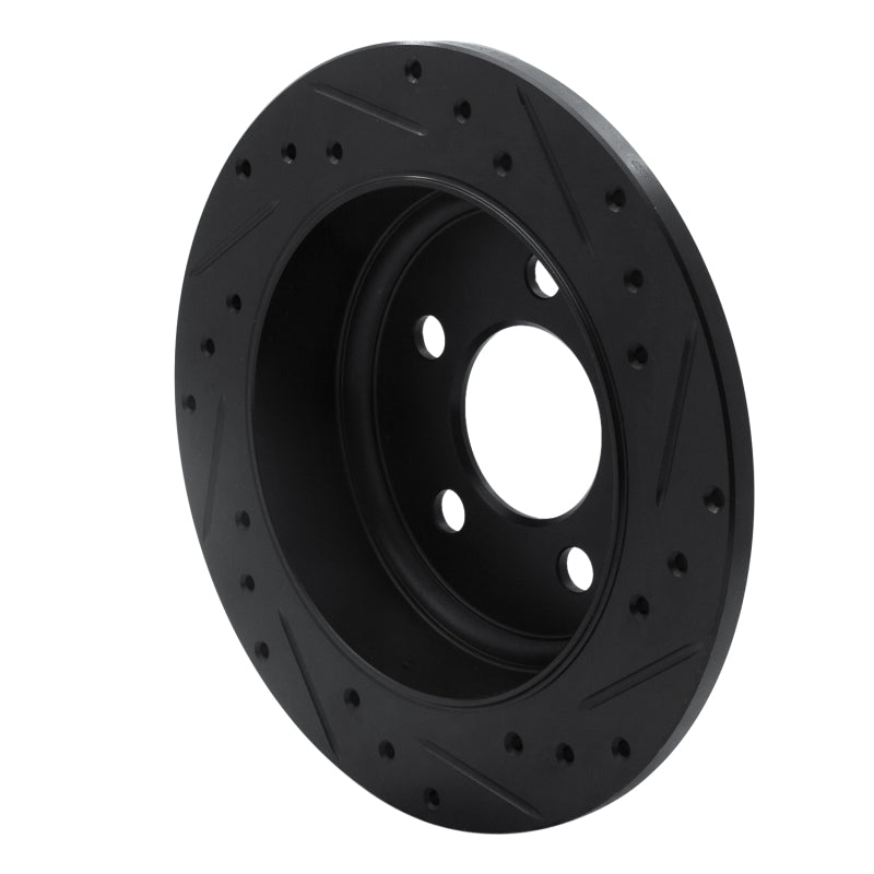 R1 Concepts R1 03-07 Jeep Liberty Rear Left Drilled & Slotted Black Brake Rotor