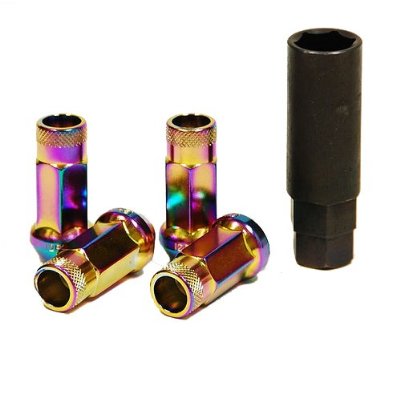MUTEKI 32905N LUG NUTS KIT SR48 12X1.25 CHROME NEON (OPEN END)