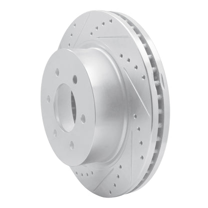 R1 Concepts R1 16-24 Nissan Titan XD Front Left Drilled & Slotted Silver Brake Rotor