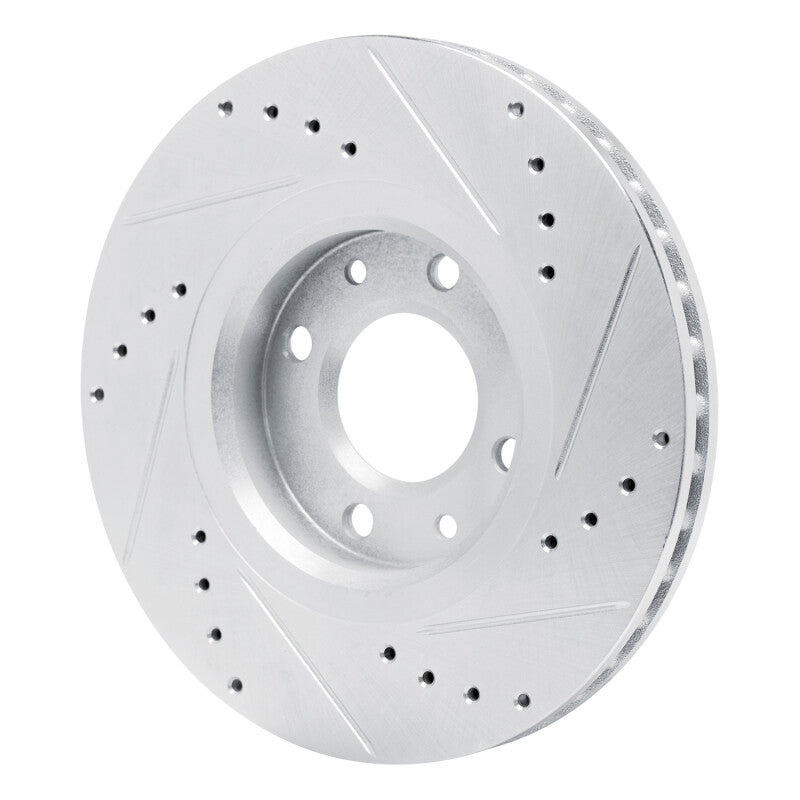 R1 Concepts R1 03-25 Peugeot 207 (Mexico) Front Right Drilled & Slotted Silver Brake Rotor