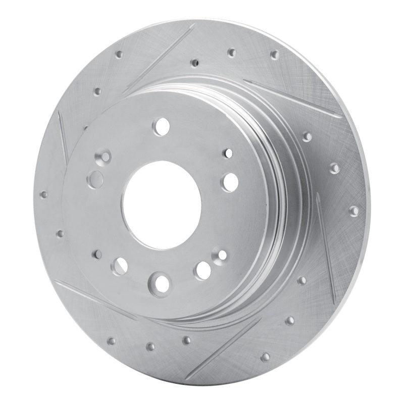 R1 Concepts R1 01-03 Acura CL Rear Left Drilled & Slotted Silver Brake Rotor