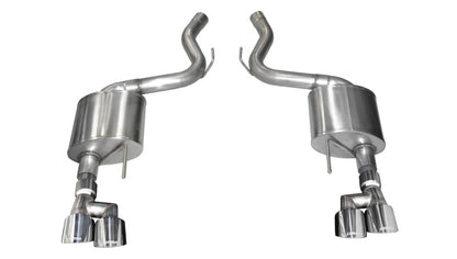 CORSA Performance Corsa 18-19 Ford Mustang 5.0L 3in Touring Axle-Back Dual Rear Exit 4in Polished Pro-Series T
