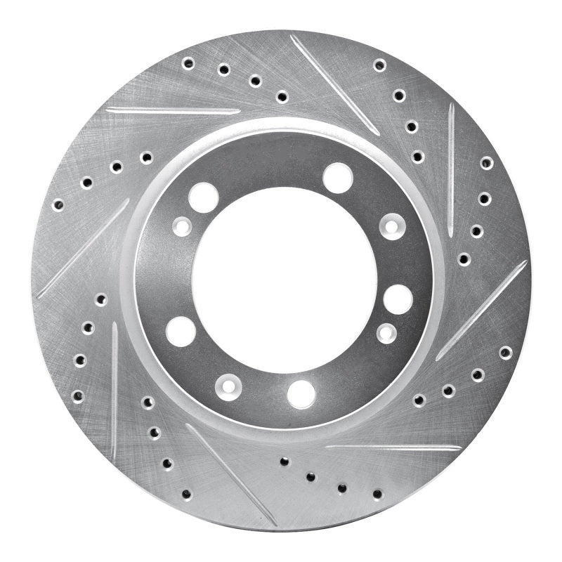 R1 Concepts R1 86-91 Porsche 928 Left Front Drilled & Slotted Silver Brake Rotor