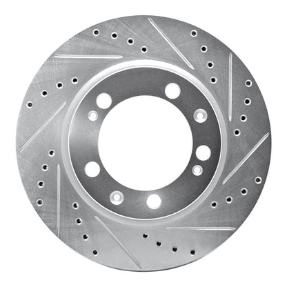 R1 Concepts R1 86-91 Porsche 928 Left Front Drilled & Slotted Silver Brake Rotor