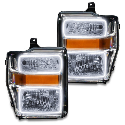 ORACLE Lighting Oracle 08-10 Ford F250/350 Pre-Assembled Halo Headlights- Chrome Housing - w/o Controller