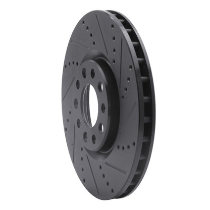 R1 Concepts R1 2013-2023 Chrysler 200 Front Right Drilled & Slotted Black Brake Rotor