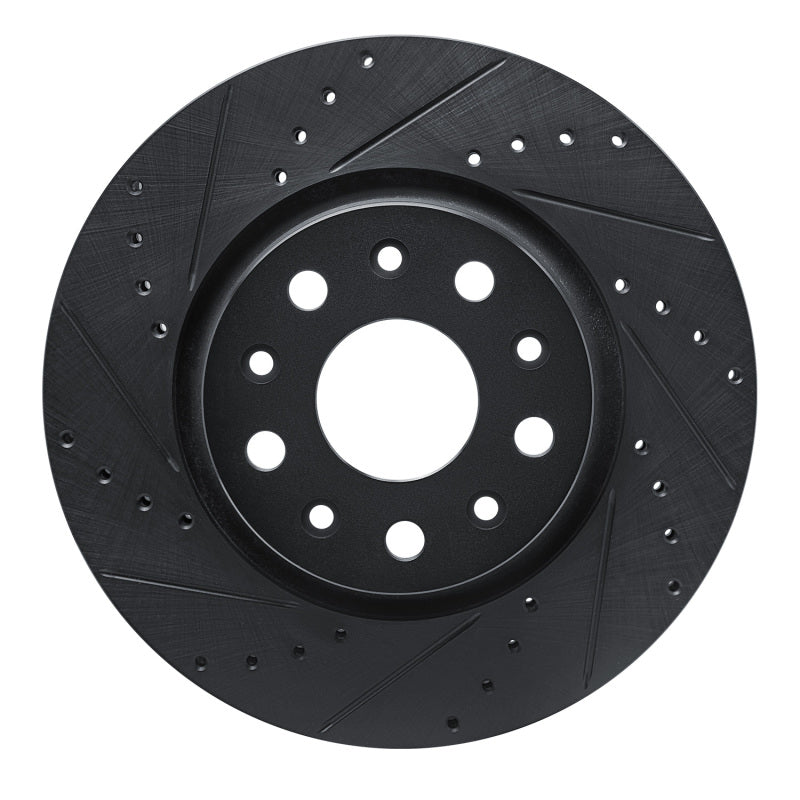 R1 Concepts R1 18-25 Jeep Gladiator Front Left Drilled & Slotted Black Brake Rotor