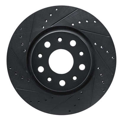 R1 Concepts R1 18-25 Jeep Gladiator Front Left Drilled & Slotted Black Brake Rotor