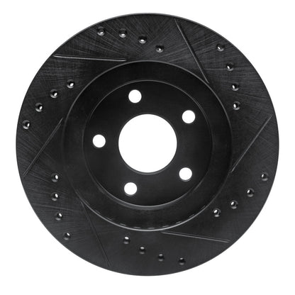 R1 Concepts R1 89-90 Ford Thunderbird Front Left Drilled & Slotted Black Brake Rotor
