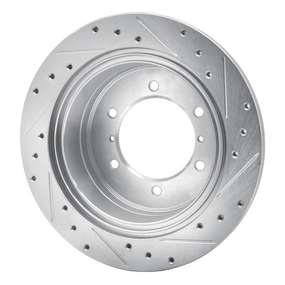 R1 Concepts R1 90-04 Mitsubishi Montero Rear Left Drilled & Slotted Silver Brake Rotor