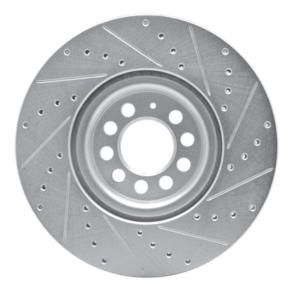 R1 Concepts R1 00-06 Audi TT Front Left Drilled & Slotted Silver Brake Rotor