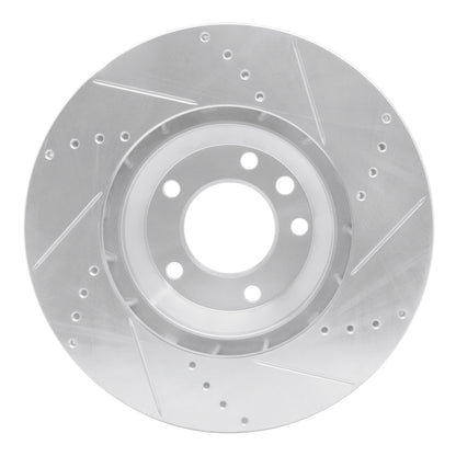 R1 Concepts R1 03-15 Audi Q7 Right Front Drilled & Slotted Silver Brake Rotor