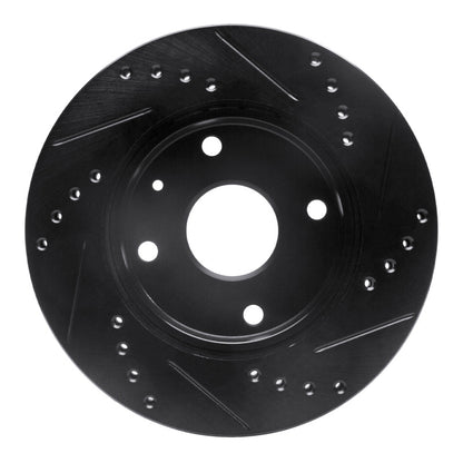 R1 Concepts R1 04-10 Chevrolet Optra (USA/Canada) Front Left Drilled & Slotted Black Brake Rotor