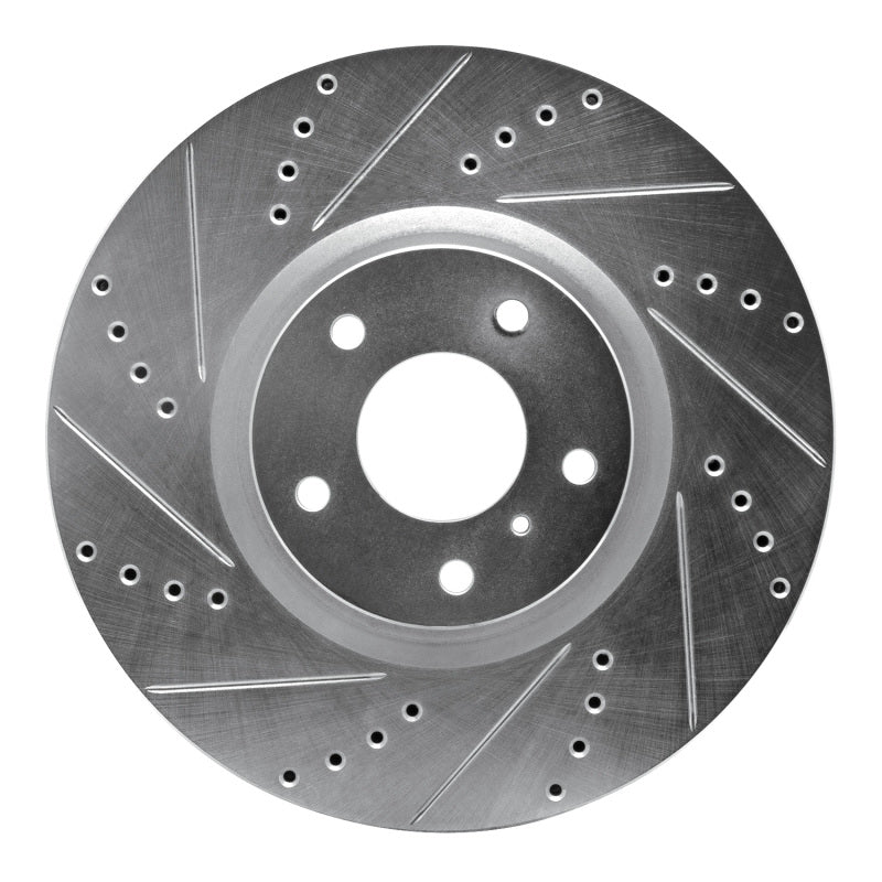R1 Concepts R1 07-15 Infiniti G35 Front Left Drilled & Slotted Silver Brake Rotor