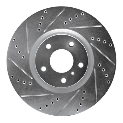 R1 Concepts R1 07-15 Infiniti G35 Front Left Drilled & Slotted Silver Brake Rotor