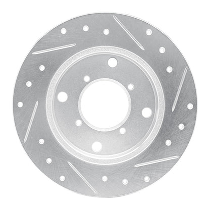 R1 Concepts R1 89-94 Suzuki SWIFT Rear Left Drilled & Slotted Silver Brake Rotor