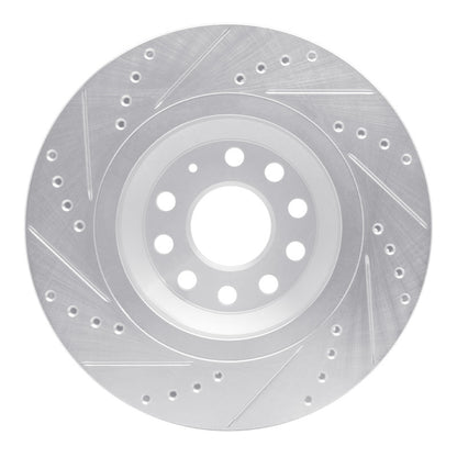 R1 Concepts R1 06-25 Audi Q3 Rear Right Drilled & Slotted Silver Brake Rotor
