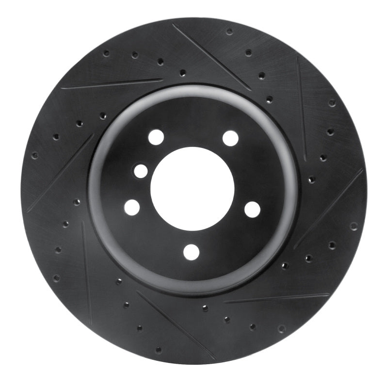 R1 Concepts R1 11-16 BMW Z4 Front Right Drilled & Slotted Black Brake Rotor