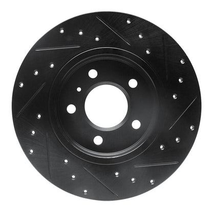 R1 Concepts R1 05-05 Buick Terraza Rear Left Drilled & Slotted Black Brake Rotor