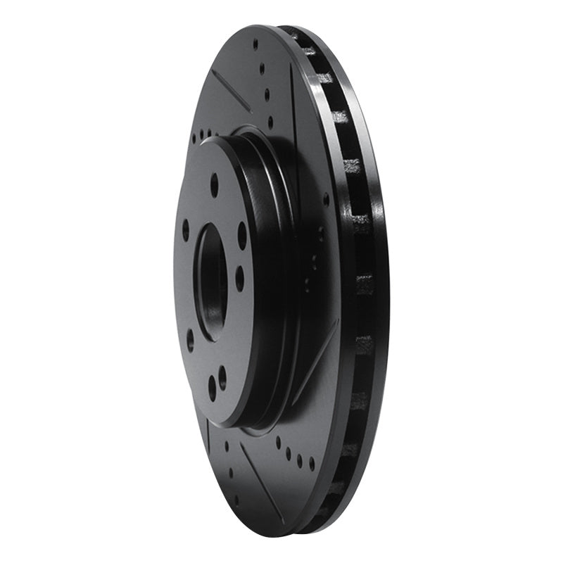 R1 Concepts R1 96-15 Mercedes-Benz C280 Front Right Drilled & Slotted Black Brake Rotor