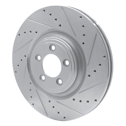 R1 Concepts R1 06-21 Jaguar XKR Front Right Drilled & Slotted Silver Brake Rotor
