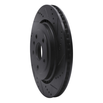 R1 Concepts R1 16-24 Cadillac ATS Rear Right Drilled & Slotted Black Brake Rotor