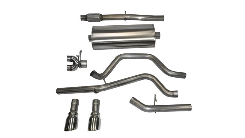 CORSA Performance Corsa 14-19 GMC Sierra/Chevy Silv 1500 Crew Cab/Std. Bed 5.3L V8 Polished Sport Dual Rear CB Exhaust