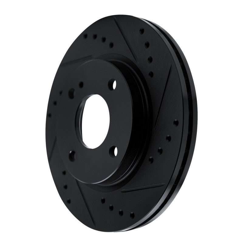 R1 Concepts R1 11-19 Ford Fiesta (USA/Canada) Front Right Drilled & Slotted Black Brake Rotor