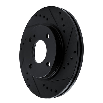 R1 Concepts R1 11-19 Ford Fiesta (USA/Canada) Front Right Drilled & Slotted Black Brake Rotor