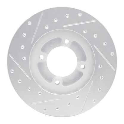 R1 Concepts R1 86-89 Toyota Van Wagon Front Right Drilled & Slotted Silver Brake Rotor