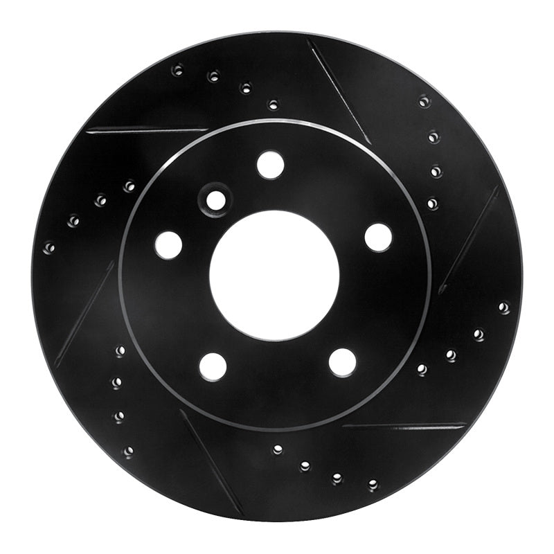 R1 Concepts R1 99-04 Land Rover Discovery Front Right Drilled & Slotted Black Brake Rotor