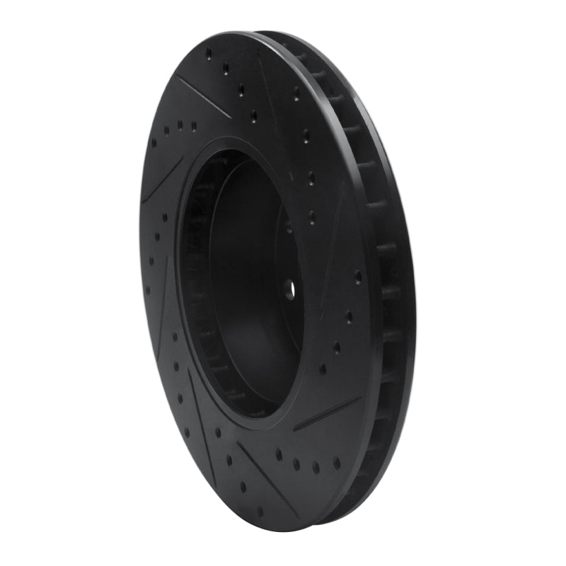 R1 Concepts R1 87-95 BMW 540I Front Left Drilled & Slotted Black Brake Rotor