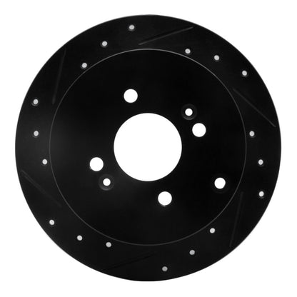 R1 Concepts R1 06-12 Dodge Attitude (Mexico) Rear Left Drilled & Slotted Black Brake Rotor