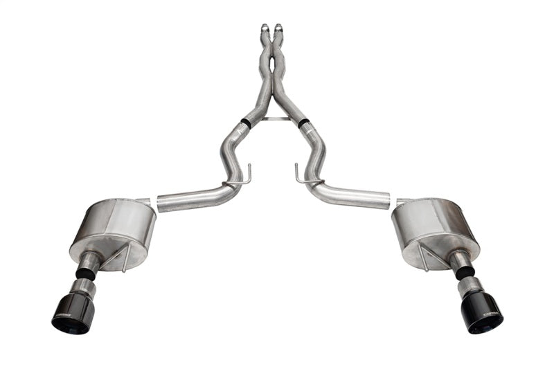 CORSA Performance Corsa 24+ Ford Mustang GT Xtreme Cat-Back Ex. Sys. 3.0in Dual Rear Exit w/4.5in Black PVD Pro Tips