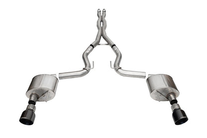 CORSA Performance Corsa 24+ Ford Mustang GT Xtreme Cat-Back Ex. Sys. 3.0in Dual Rear Exit w/4.5in Black PVD Pro Tips