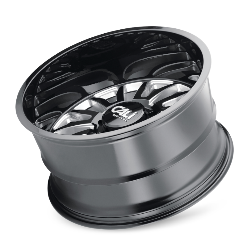 Cali Off-Road 9110 Summit 24x14 / 6x135 BP / -76mm Offset / 87.1mm Hub Gloss Black Milled Wheel