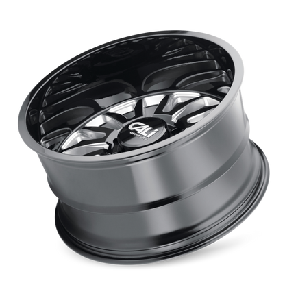 Cali Off-Road 9110 Summit 24x14 / 6x135 BP / -76mm Offset / 87.1mm Hub Gloss Black Milled Wheel